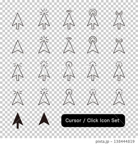 Cursor and click icon set Cursor and click icon set 138444819