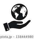 Hand Holding Globe Icon for Global Care and Environment 138444980