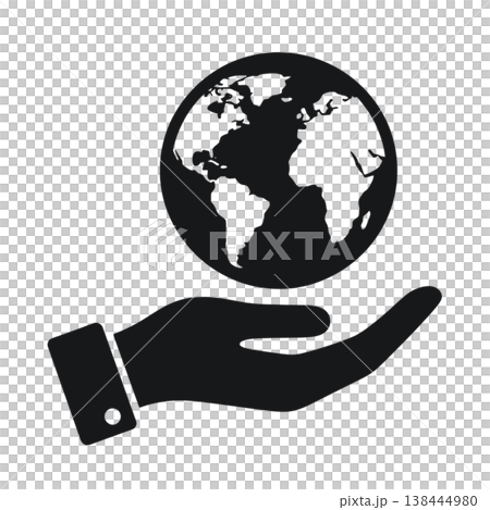 Hand Holding Globe Icon for Global Care and Environment 138444980
