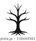 Bare Winter Tree Silhouette Vector Icon Isolated on White 138444981