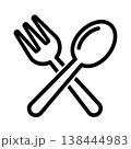 Crossed Fork and Spoon Minimalist Restaurant Dining Icon 138444983