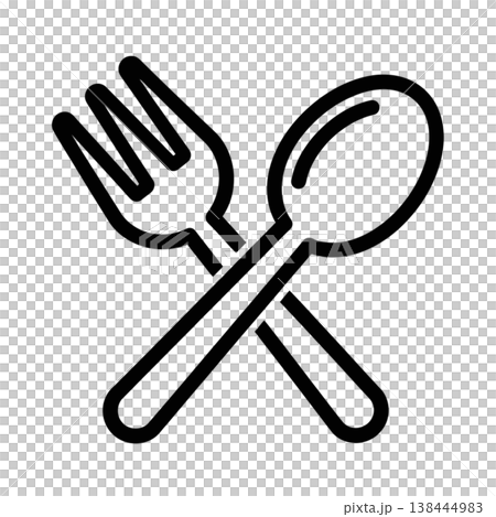 Crossed Fork and Spoon Minimalist Restaurant Dining Icon Crossed Fork and Spoon Minimalist Restaurant Dining Icon 138444983