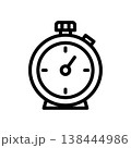 Stopwatch Timer Icon - Flat Outline Design for Business 138444986