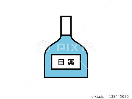 目薬のシンプルなフラットイラスト（ドライアイ・ケア） 138445026