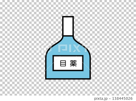 目薬のシンプルなフラットイラスト（ドライアイ・ケア） 138445026