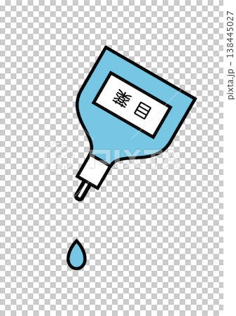 Flat illustration showing liquid coming out of eye drops (eye care/medical) 138445027
