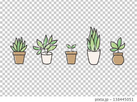 手繪室內植物插圖集 138445051