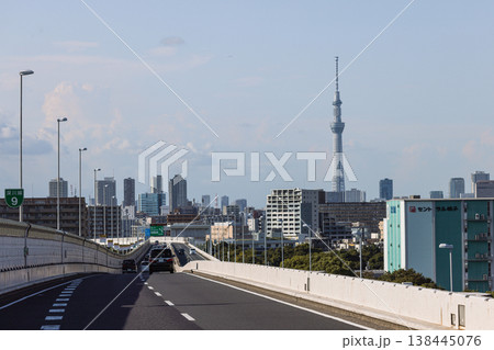 首都高深川線からのスカイツリーのある景色 首都高深川線からのスカイツリーのある景色 138445076