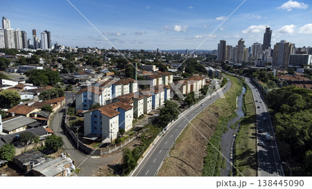 Aerial view of Marginal Botafogo with Jardim Goias and Setor Bueno skyline Aerial view of Marginal Botafogo with Jardim Goias and Setor Bueno skyline 138445090