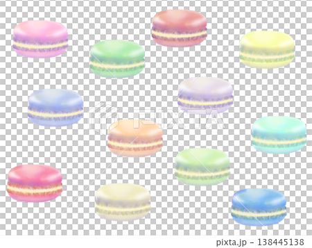 カラフルなマカロンのイラスト カラフルなマカロンのイラスト 138445138