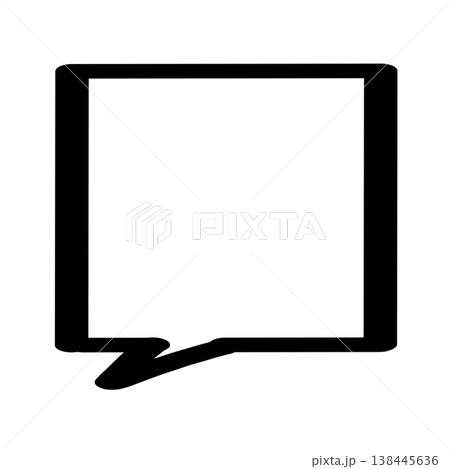 カクカクしたシンプルな吹き出しのイラスト カクカクしたシンプルな吹き出しのイラスト 138445636