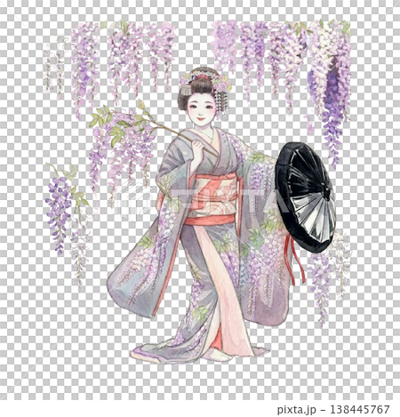 水彩 Fujimusume AI 138445767