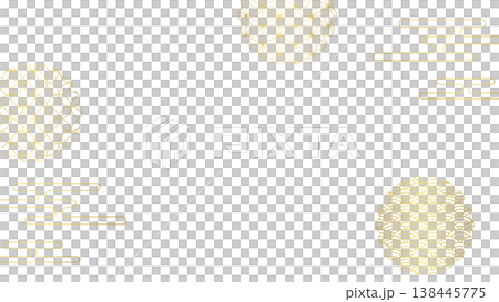 Japanese-style decorative frame, clouds, Japanese pattern, 16:9 size Japanese-style decorative frame, clouds, Japanese pattern, 16:9 size 138445775
