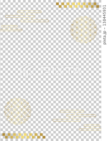 Japanese-style decorative frame, clouds, Japanese pattern, vertical orientation Japanese-style decorative frame, clouds, Japanese pattern, vertical orientation 138445931