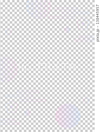 Japanese-style decorative frame, clouds, plum blossoms, and Japanese patterns, vertical orientation. 138445957