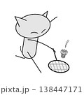 バドミントン！ドロップを拾う猫 138447171