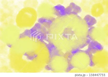 イラスト素材:紫色と黄色の丸柄(横) イラスト素材:紫色と黄色の丸柄(横) 138447733