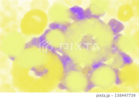 イラスト素材：紫色と黄色の丸柄（横） 138447739