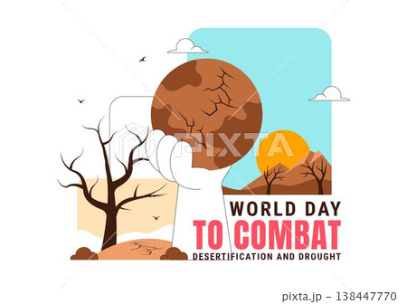 World Day To Combat Desertification and Drought Vector Illustration With Dry Cracked Soil Climate Change Awareness Environmental Protection Design World Day To Combat Desertification and Drought Vector Illustration With Dry Cracked Soil Climate Change Awareness Environmental Protection Design 138447770