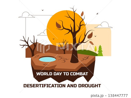 World Day To Combat Desertification and Drought Vector Illustration With Dry Cracked Soil Climate Change Awareness Environmental Protection Design World Day To Combat Desertification and Drought Vector Illustration With Dry Cracked Soil Climate Change Awareness Environmental Protection Design 138447777