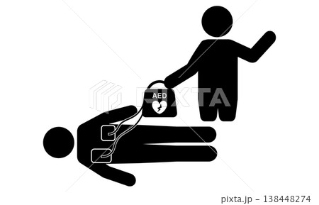 AEDを設置している人のピクトグラム 138448274