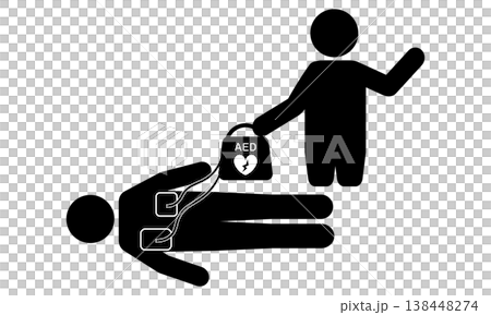 AEDを設置している人のピクトグラム 138448274