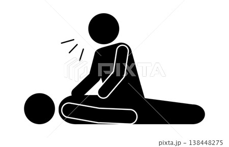倒れている人に呼び掛ける人のピクトグラム 138448275