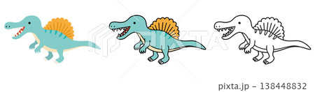 かわいいスピノサウルスのイラスト かわいいスピノサウルスのイラスト 138448832