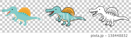 かわいいスピノサウルスのイラスト かわいいスピノサウルスのイラスト 138448832