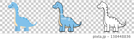 かわいいブラキオサウルスのイラスト 138448836