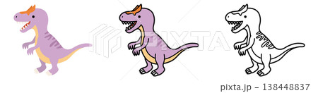 かわいいアロサウルスのイラスト かわいいアロサウルスのイラスト 138448837