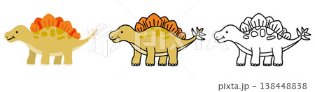 かわいいステゴサウルスのイラスト かわいいステゴサウルスのイラスト 138448838