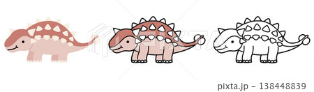 かわいいアンキロサウルスのイラスト 138448839