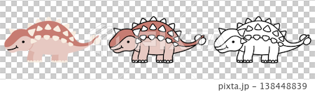 かわいいアンキロサウルスのイラスト 138448839