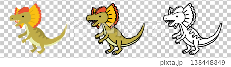 可愛的雙脊龍插圖 138448849