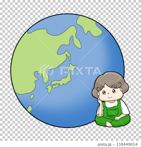 地球と考える子供 138449014