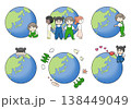 地球と子供たち イラストセット　　　 138449049