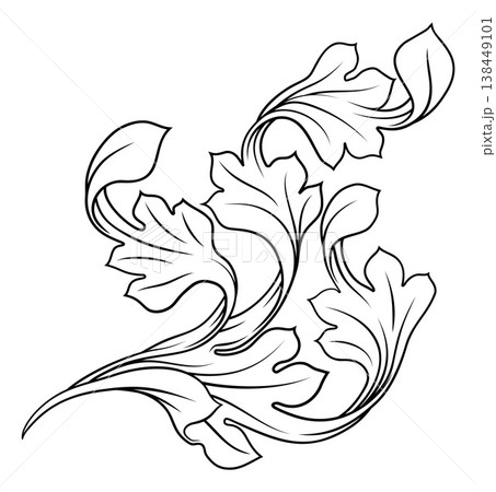 Crest Medieval Heraldic Filigree Floral Element Crest Medieval Heraldic Filigree Floral Element 138449101