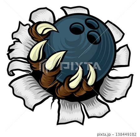 Bowling Ball Claw Cartoon Monster Animal Hand 138449102