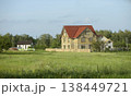 Construction of a new houses in the Ukrainian countryside on a sunny summer day 138449721