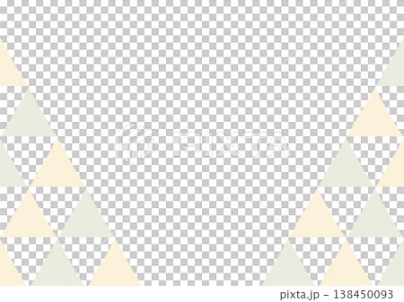 黄色と緑の三角形がV字に並んでいるシンプルな手描きの背景素材 黄色と緑の三角形がV字に並んでいるシンプルな手描きの背景素材 138450093