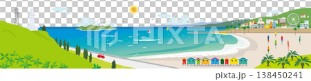 海辺の街の背景イラスト 138450241