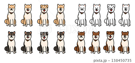 柴犬の喜怒哀楽イラスト 138450735
