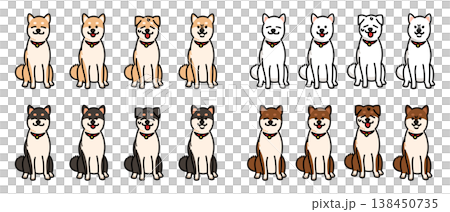 Illustrations of Shiba Inu dogs expressing joy, anger, sadness, and happiness. Illustrations of Shiba Inu dogs expressing joy, anger, sadness, and happiness. 138450735