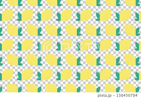 シンプルなレモンのパターン背景イラスト シンプルなレモンのパターン背景イラスト 138450784