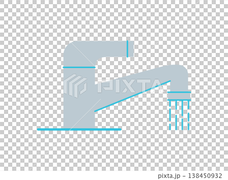 シンプルな水道の蛇口（水栓）のイラスト レバー式 138450932