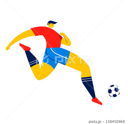 Abstract soccer player figure. World football championship illustrations and icons series. 138450968