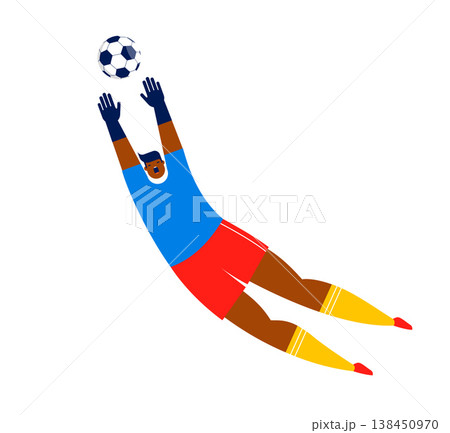 Abstract soccer goalkeeper figure. World football championship illustrations and icons series. 138450970