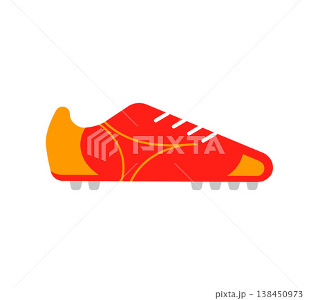 Orange soccer shoe icon. World football championship illustrations and icons series. 138450973