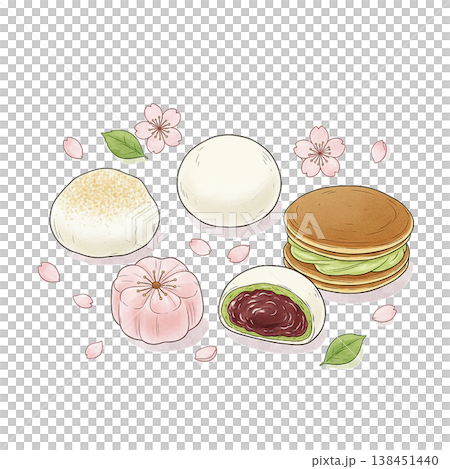 日式甜點系列插圖 138451440